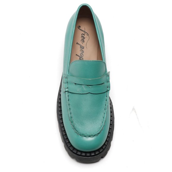 FREE PEOPLE Lyra Lug Sole Loafers / Mountain Spring - Picture 9 of 12